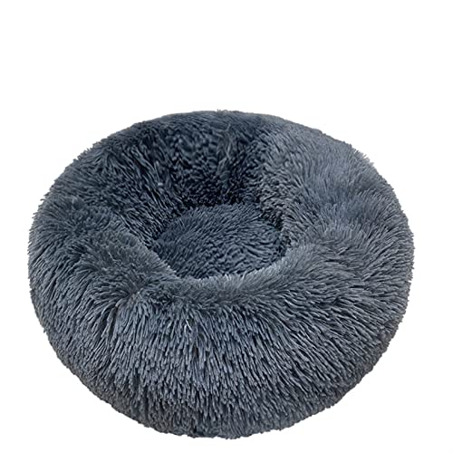 SFQEVHRZ Hundehütte， Haustier Katzenbett Herbst Winter Bequemes warmes tiefes Schlafbett for mittelgroße große Hunde Katzen(Dark Gray,50cm) von SFQEVHRZ