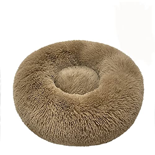 SFQEVHRZ Hundehütte， Haustier Katzenbett Herbst Winter Bequemes warmes tiefes Schlafbett for mittelgroße große Hunde Katzen(Khaki,40cm) von SFQEVHRZ