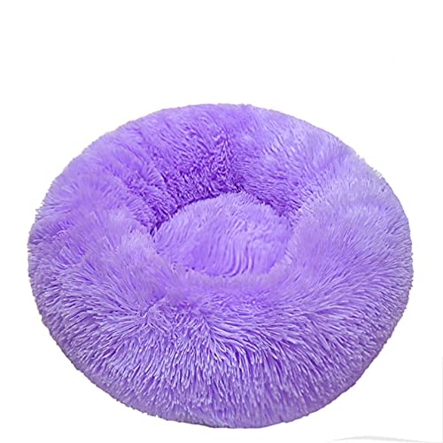 SFQEVHRZ Hundehütte， Haustier Katzenbett Herbst Winter Bequemes warmes tiefes Schlafbett for mittelgroße große Hunde Katzen(Purple,60cm) von SFQEVHRZ