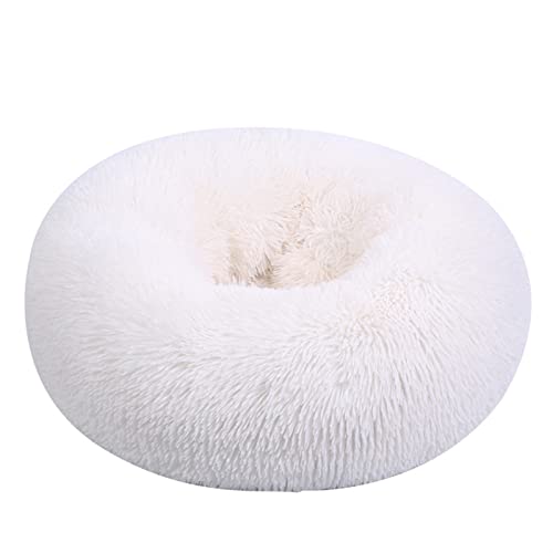 SFQEVHRZ Hundehütte， Haustier Katzenbett Herbst Winter Bequemes warmes tiefes Schlafbett for mittelgroße große Hunde Katzen(White,60cm) von SFQEVHRZ