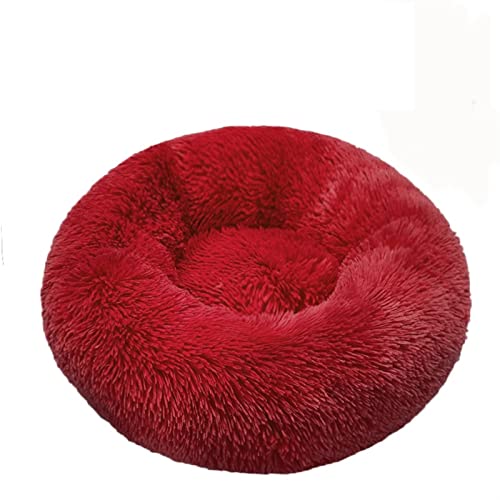 SFQEVHRZ Hundehütte， Haustier Katzenbett Herbst Winter Bequemes warmes tiefes Schlafbett for mittelgroße große Hunde Katzen(Wine Red,50cm) von SFQEVHRZ