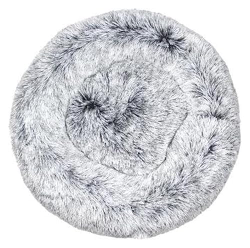 SFQEVHRZ Hundehütte， Hundebett, Zwinger, rund, for den Winter, warm, for Hunde, Schlafsack, lang, Plüsch, superweich, Haustierbett(Tie Dye Grey,40cm) von SFQEVHRZ