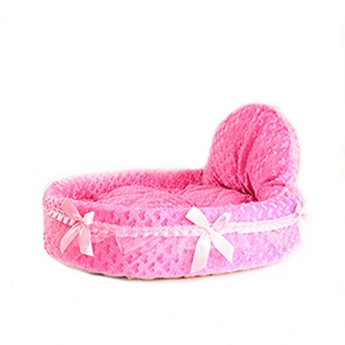 SFQEVHRZ Hundehütte， Katze Hundehütte Teddy Bichon Spitze Prinzessin Haus Vier Jahreszeiten Allgemeine Haustier Produkte Hund Bett Sofa(MEI Red,Small 48 42CM) von SFQEVHRZ