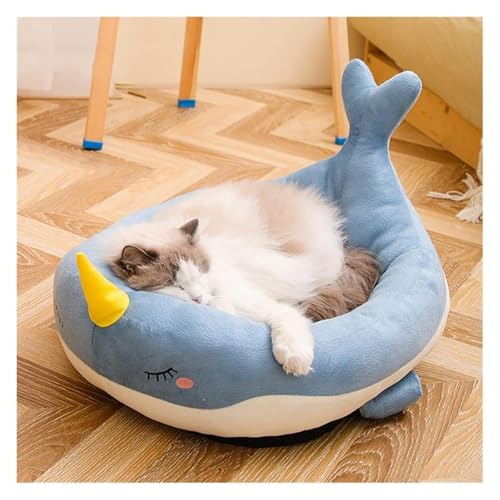 SFQEVHRZ Hundehütte， Katzenbett Haus Zwinger Hundebett Haustiernest Katzenbett Hundehaus Kissen Sofabett Katzenhaus(Whale,Large) von SFQEVHRZ