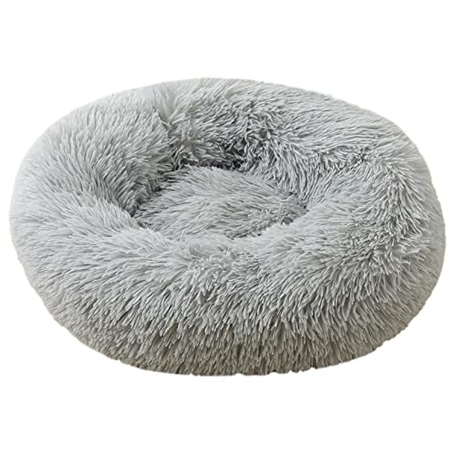 SFQEVHRZ Hundehütte， Rundes Katzenbett, Langer Plüschbettkorb, weich, flauschig, warm, schlafendes Katzenhaus, Haustierkissen(01,40cm) von SFQEVHRZ