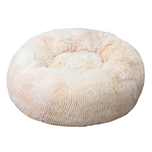 SFQEVHRZ Hundehütte， Rundes Katzenbett, Langer Plüschbettkorb, weich, flauschig, warm, schlafendes Katzenhaus, Haustierkissen(03,50cm) von SFQEVHRZ