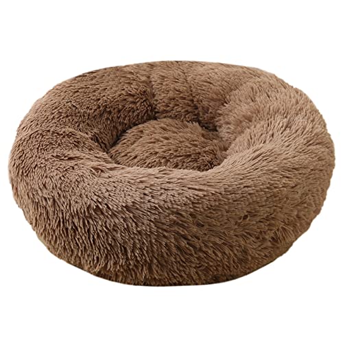 SFQEVHRZ Hundehütte， Rundes Katzenbett, Langer Plüschbettkorb, weich, flauschig, warm, schlafendes Katzenhaus, Haustierkissen(06,50cm) von SFQEVHRZ
