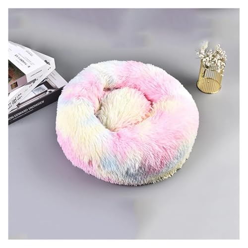SFQEVHRZ Hundehütte， Super weiches Haustierbett, Zwinger, Hund, rund, Katze, Winter, Warmer Schlafsack, langes Plüsch, großes Welpenkissen(Gw Colour,40cm) von SFQEVHRZ