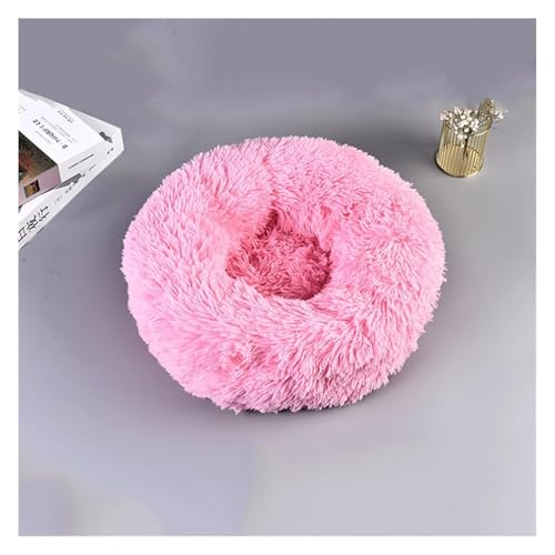 SFQEVHRZ Hundehütte， Super weiches Haustierbett, Zwinger, Hund, rund, Katze, Winter, Warmer Schlafsack, langes Plüsch, großes Welpenkissen(Gw pink,40cm) von SFQEVHRZ