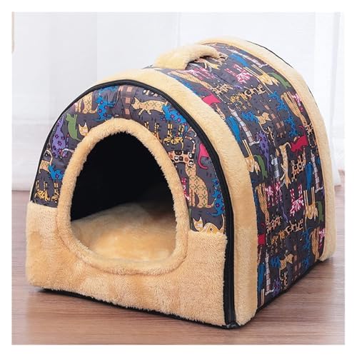 SFQEVHRZ Hundehütte， Warmes Hundehaus-Haustierbett, Bedruckt, Zwinger-Sofa-Matte for Haustierwelpen, faltbares Katzenbett, Hundebett(Animal,Large) von SFQEVHRZ