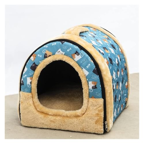 SFQEVHRZ Hundehütte， Warmes Hundehaus-Haustierbett, Bedruckt, Zwinger-Sofa-Matte for Haustierwelpen, faltbares Katzenbett, Hundebett(Cat,Small) von SFQEVHRZ
