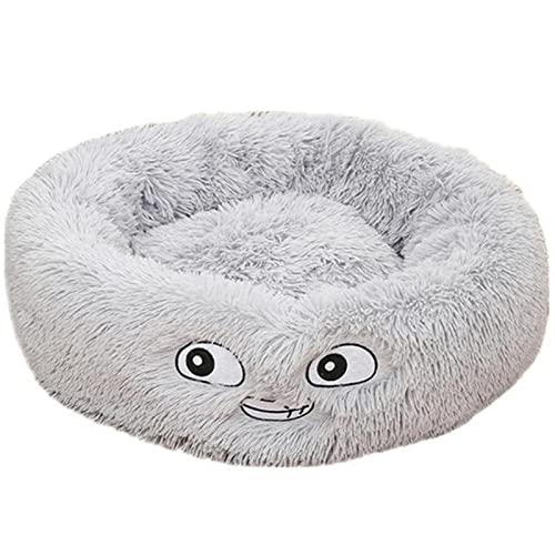 SFQEVHRZ Hundehütte， Weiches Hundebett, waschbar, langes Plüsch, Hundehütte, Katzenhaus, Matten, Sofa for Hundekorb, warmes Haustierbett(A Grey,XL 80CM) von SFQEVHRZ