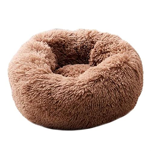 SFQEVHRZ Hundehütte， Weiches Hundebett, waschbar, langes Plüsch, Hundehütte, Katzenhaus, Matten, Sofa for Hundekorb, warmes Haustierbett(Coffee,L 70CM) von SFQEVHRZ