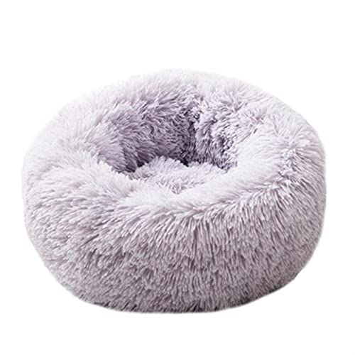 SFQEVHRZ Hundehütte， Weiches Hundebett, waschbar, langes Plüsch, Hundehütte, Katzenhaus, Matten, Sofa for Hundekorb, warmes Haustierbett(Grijs,L 70CM) von SFQEVHRZ