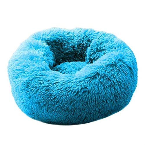 SFQEVHRZ Hundehütte， Weiches Hundebett, waschbar, langes Plüsch, Hundehütte, Katzenhaus, Matten, Sofa for Hundekorb, warmes Haustierbett(K Blue,XXXL 100CM) von SFQEVHRZ