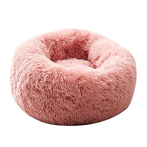 SFQEVHRZ Hundehütte， Weiches Hundebett, waschbar, langes Plüsch, Hundehütte, Katzenhaus, Matten, Sofa for Hundekorb, warmes Haustierbett(Light Pink,XL 80CM) von SFQEVHRZ