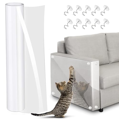 Katze Kratzschutz,20cm*3m Kratzschutz Katze Tape,Petslucent Katzen Anti Kratz Tape,Kratzschutz Sofa Katze Pad,Selbstklebend Katze Kratzschutzfolie,Für Sofa Möbel Tür Kratzschutz. von SFSSHUI