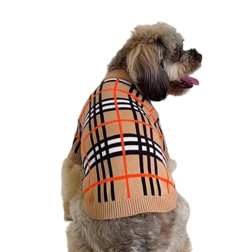 Hunde- und Katzenpullover, warmer karierter Pullover für kleine Hunde, gestrickter Welpenpullover für Herbst und Winter, weicher Rollkragenpullover für Katze, Teetasse, Pudel, Chihuahua, Bulldogge, von SGAVAHSG