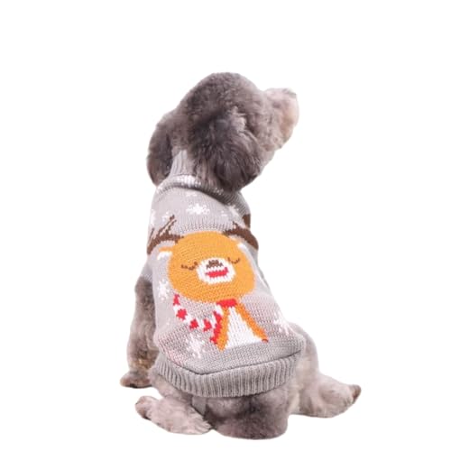 Weihnachtspullover für Hunde und Katzen, für Herbst und Winter, mit klassischen Strickwaren-Designs mit Rentier und Schneeflocken, weicher Rollkragenpullover für Katzen, Chihuahuas, Bulldoggen, Größe Weihnachtspullover für Hunde und Katzen, für Herbst und Winter, mit klassischen Strickwaren-Designs mit Rentier und Schneeflocken, weicher Rollkragenpullover für Katzen, Chihuahuas, Bulldoggen, Größe von SGAVAHSG
