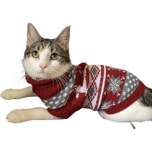 Pullover für Welpen und Kätzchen, Frühling, Herbst und Winter, Strickwaren, Pullover Designs mit Rentier und Schneeflocken, perfekt für kleine Rassen, maßgeschneidert für kleine Zwergpudel, Teetasse, von SGAVAHSG