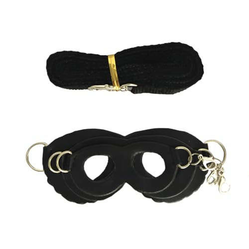 SGERUFZ 3 Pcs Geschirr und Leine Set für kleine Haustiere Training und Spaziergänge Weste für Eichhörnchen Hamster Ratten Schwarz von SGERUFZ