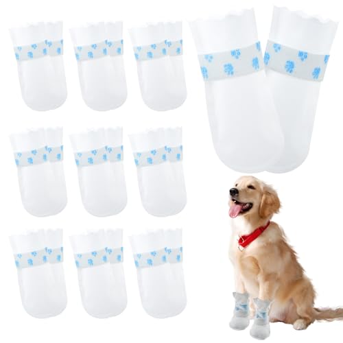 SGQTZDZQ Einweg-Hundeschuhe für verletzte Pfoten, wasserdicht, Hundesocken, Pfoten hören auf zu lecken, Einweg-Überzüge für drinnen und draußen, Größe M, 7,3–15,9 kg, 20 Stück SGQTZDZQ Einweg-Hundeschuhe für verletzte Pfoten, wasserdicht, Hundesocken, Pfoten hören auf zu lecken, Einweg-Überzüge für drinnen und draußen, Größe M, 7,3–15,9 kg, 20 Stück von SGQTZDZQ