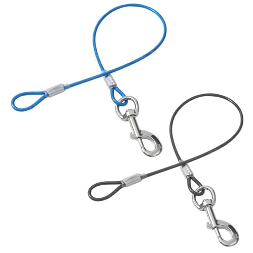2 Stücke Haustierseilverlängerungsgürtel, Haustierleine, Anti-Bite-Wanderleine, Außenleine Im Freien (Schwarz Und Blau). von SGSCFG