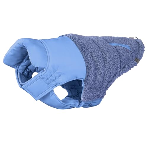 SGSPET Hunde-Wintermantel, Warmes Polsterfleece, Weste mit Geschirr, Wasser-Winddicht, reflektierend, bequem, verstellbar, für kleine/mittel Hunde (Blau, 3XLP(Chest 55cm)) von SGSPET