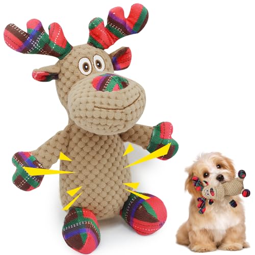 SGZIOO Hundespielzeug Weihnachten, Hundespielzeug Quietschend, Elch hundespielzeug-Kleine Hunde, Elch für Weihnachten Hund e-Spielzeug, für Kleine, Mittlere-Hunde von SGZIOO