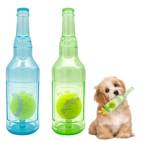 SGZIOO Kauspielzeug für Hunde, quietschendes Hundespielzeug mit Tennisball im Inneren, Kauspielzeug für Hunde, Ball in einer Flasche, interaktives Spielzeug für kleine und mittelgroße Hunde SGZIOO Kauspielzeug für Hunde, quietschendes Hundespielzeug mit Tennisball im Inneren, Kauspielzeug für Hunde, Ball in einer Flasche, interaktives Spielzeug für kleine und mittelgroße Hunde von SGZIOO