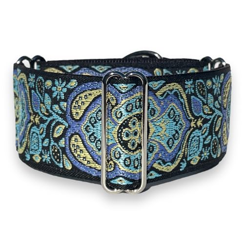 Hundehalsband, handgefertigt, Martingale-Motiv, für Windhunde, Saluki, Whippet, 5,6 cm breit, 35,6 cm - 45,7 cm Hundehalsband, handgefertigt, Martingale-Motiv, für Windhunde, Saluki, Whippet, 5,6 cm breit, 35,6 cm - 45,7 cm von SGang