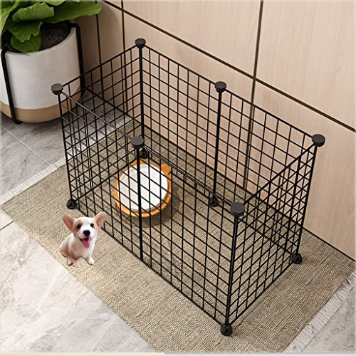 SGeneE Erweiterte Hundekäfige, Kleintierkäfige, Frettchenkisten, Zwinger, Indoor-Haustiergehege für Kaninchen, Welpen, Kätzchen und Totoro, Schwarz, 75 x 39 x 47 cm von SGeneE