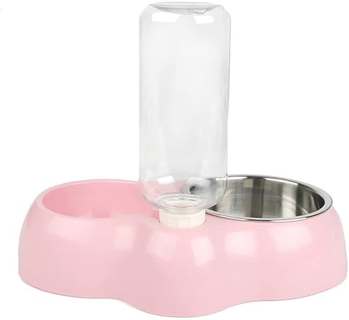 Pet Removable Bowls and Water Feeder Stainless Steel Cat Hundenapf (Pink) von SGerste