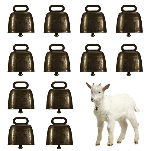 SGerste Kupferglocken aus Metall, Kuhglocken, Vintage, laute Bronzeglocke, 12 Stück, Ziegenglocken, Tierglocken, Bastelglocken für Rinder, Kuh, Pferd, Schafe, Gelbbronze SGerste Kupferglocken aus Metall, Kuhglocken, Vintage, laute Bronzeglocke, 12 Stück, Ziegenglocken, Tierglocken, Bastelglocken für Rinder, Kuh, Pferd, Schafe, Gelbbronze von SGerste