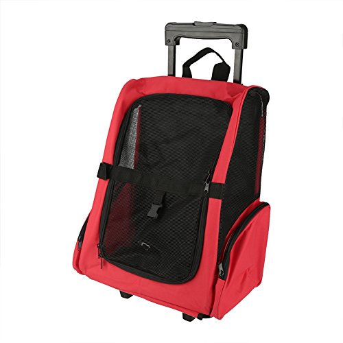 SH-RuiDu Haustier-Reise-Tragetasche, tragbarer Roll-Rucksack für Katzen und Hunde von SH-RuiDu