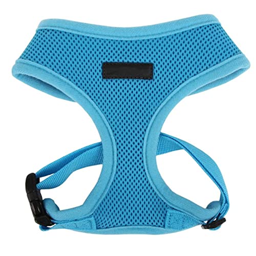 SHAIYOU Weiches Hundegeschirr No Choke über Dem Kopf Dreilagiges Atmungsaktives Mesh Verstellbarer Brustgurt Und Schnellverschluss-Schnalle (L,Blau) von SHAIYOU