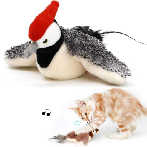 SHANGYU Flappy Vogel-Katzenspielzeug, simuliertes Zwitschern, Vogel-Katzenspielzeug, flatternde Flügel, automatisches Zwitschern, fliegender Vogel, Katzenspielzeug, flatternde Flügel mit Melodie (C) SHANGYU Flappy Vogel-Katzenspielzeug, simuliertes Zwitschern, Vogel-Katzenspielzeug, flatternde Flügel, automatisches Zwitschern, fliegender Vogel, Katzenspielzeug, flatternde Flügel mit Melodie (C) von SHANGYU