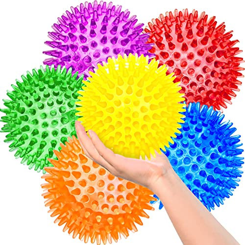 3,5" große Hund Spielzeug Ball, 6 Pack squeeaky Hund Spielzeug, Langlebiges Hund Spielzeug für Aggressive Kauer, Spiky Hund Ball für saubere Zähne und Training, Holen Sie Spielzeug für große Hunde von SHARLOVY
