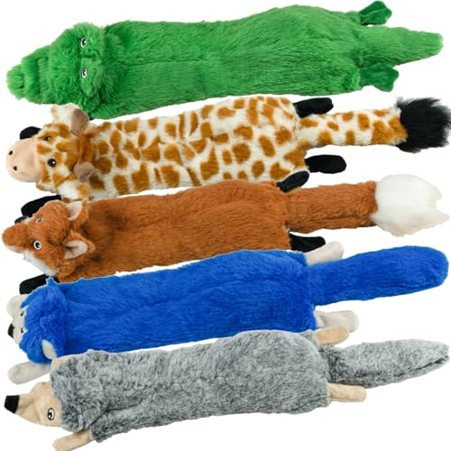 SHARLOVY Quietschendes Hundespielzeug, keine Füllung, 5 Stück, Hundespielzeug für kleine Hunde, knisterndes Hundespielzeug, langlebiges Kauspielzeug, Plüsch, niedliche Tiere, Welpenspielzeug zum SHARLOVY Quietschendes Hundespielzeug, keine Füllung, 5 Stück, Hundespielzeug für kleine Hunde, knisterndes Hundespielzeug, langlebiges Kauspielzeug, Plüsch, niedliche Tiere, Welpenspielzeug zum von SHARLOVY