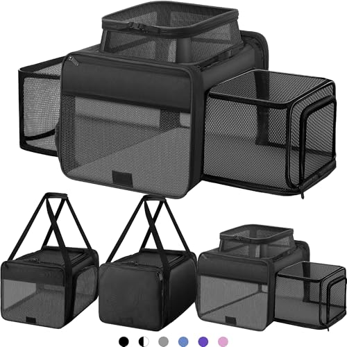 Top and 2 Sides Expandable Cat Carrier 18x11x11, TSA Airline Approved Dog Carrier for Medium Dogs, Soft Side Pet Carrier with Self-Locking Zippers for Kitten,Rabbit, Puppy, Guinea Pig Black Top and 2 Sides Expandable Cat Carrier 18x11x11, TSA Airline Approved Dog Carrier for Medium Dogs, Soft Side Pet Carrier with Self-Locking Zippers for Kitten,Rabbit, Puppy, Guinea Pig Black von SHARLOVY