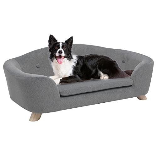SHAVI Großes Katzensofa, 88,9 cm breite Hundesofa für große und mittelgroße Katzen und Hunde, Haustiersofa mit niedriger Rückenlehne und waschbarem Kissen, luxuriöses Samt-Liegebett mit rutschfester SHAVI Großes Katzensofa, 88,9 cm breite Hundesofa für große und mittelgroße Katzen und Hunde, Haustiersofa mit niedriger Rückenlehne und waschbarem Kissen, luxuriöses Samt-Liegebett mit rutschfester von SHAVI