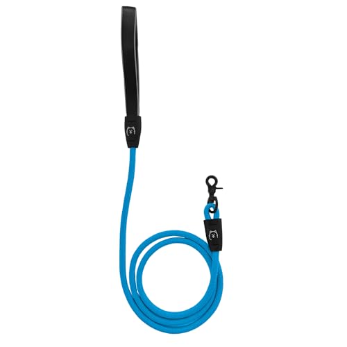 ShawnCo Basecamp Hundeleine aus Seil, hochwertig, langlebig, mit weichem Neopren gepolstertem, reflektierendem Griff für kleine, mittelgroße und große Hunde, Ozeanblau, 1,5 m von SHAWNCO