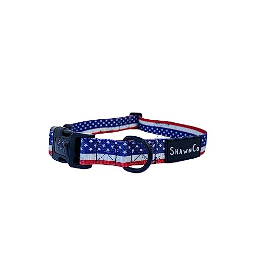 ShawnCo Dream Walk Hundehalsband, hochwertig, verstellbar und bequem, für kleine, mittlere, große und extra große Hunde (XL, Sterne und Streifen) von SHAWNCO