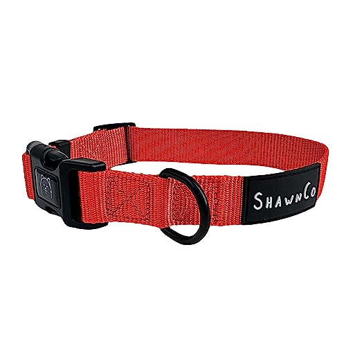 ShawnCo Dream Walk Hundehalsband, hochwertig, verstellbares und bequemes Haustierhalsband für kleine, mittlere, große und extra große Hunde (L, Mustang Rot) von SHAWNCO