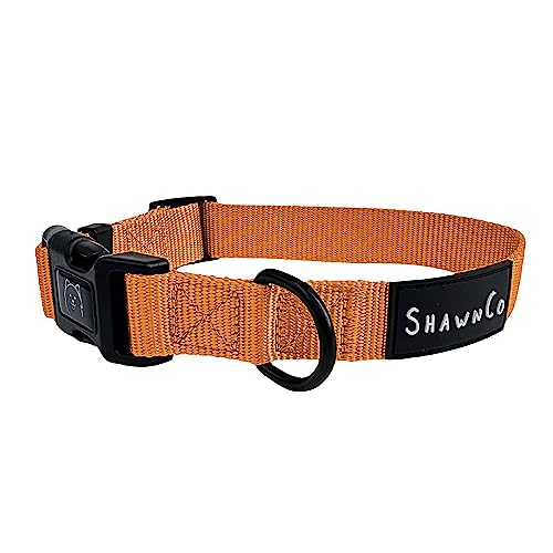 ShawnCo Dream Walk Hundehalsband, hochwertig, verstellbares und bequemes Haustierhalsband für kleine, mittlere, große und extra große Hunde (L, Sunset Orange) von SHAWNCO
