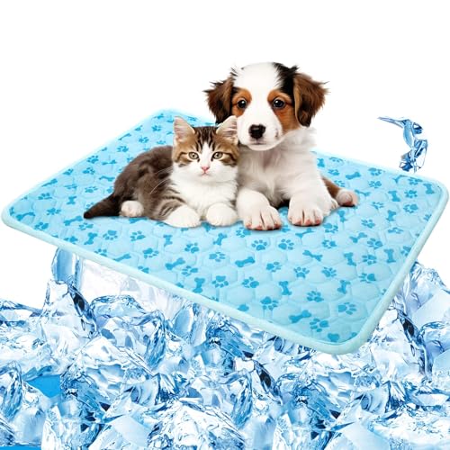 SHEJIZE Kühlmatte für Hunde, selbstkühlende Matte für Hunde, waschbar, kühlende Decke, kühlende Hundeunterlage (blau, 61 x 45,7 cm) von SHEJIZE