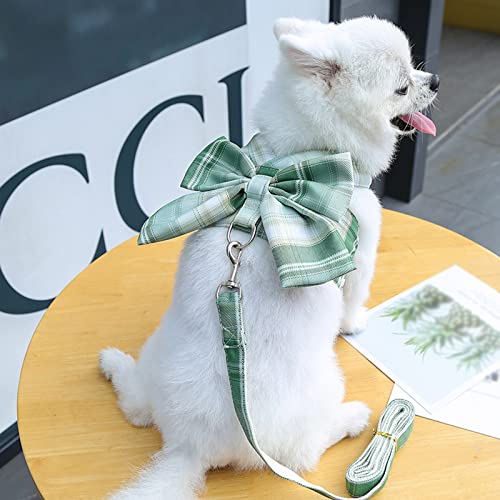 Hundegeschirr und Leine, niedliches Geschirr mit Fliege, kariert, für Welpen, Katzen, verstellbare Haustierweste, atmungsaktives Geschirr, Traktionsseil für Jungen, Mädchen, Kleintiere (Geschirr, Grün Hundegeschirr und Leine, niedliches Geschirr mit Fliege, kariert, für Welpen, Katzen, verstellbare Haustierweste, atmungsaktives Geschirr, Traktionsseil für Jungen, Mädchen, Kleintiere (Geschirr, Grün von SHEKAKO