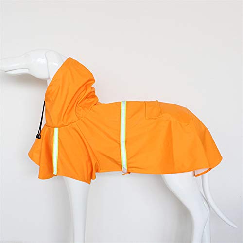Fashion Großer Hund Zweibeinig mit Kapuze wasserdichte Regenjacke mit reflektierenden Streifen (Color : Orange, Size : 4XL Recommended 48 65 kg) von SHENGHUI