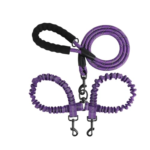 SHENGLINE Doppelte Hundeleine für zwei Hunde, Bungee, einziehbar, geteilt, für Spaziergänge mit 2 Hunden, Violett SHENGLINE Doppelte Hundeleine für zwei Hunde, Bungee, einziehbar, geteilt, für Spaziergänge mit 2 Hunden, Violett von SHENGLINE