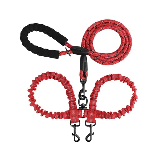 SHENGLINE Robuste, verstellbare Hundeleine mit 2 Hunden, kein Verheddern, einziehbar, für Spaziergänge mit 2 Hunden, Rot SHENGLINE Robuste, verstellbare Hundeleine mit 2 Hunden, kein Verheddern, einziehbar, für Spaziergänge mit 2 Hunden, Rot von SHENGLINE